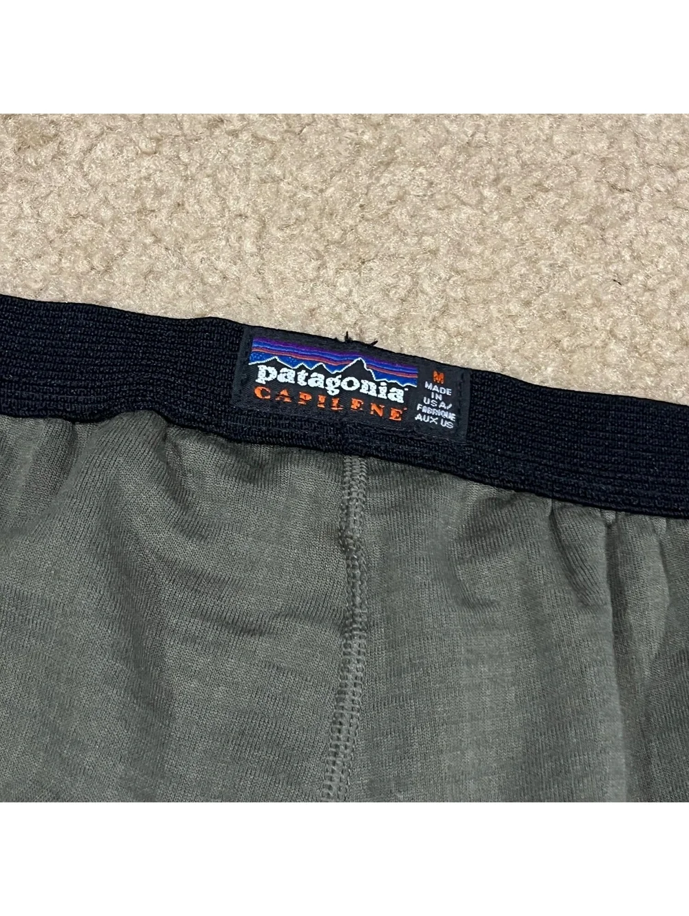 Vintage Patagonia R1 Waffle Fleece Green Bottoms Size Medium (flawed)